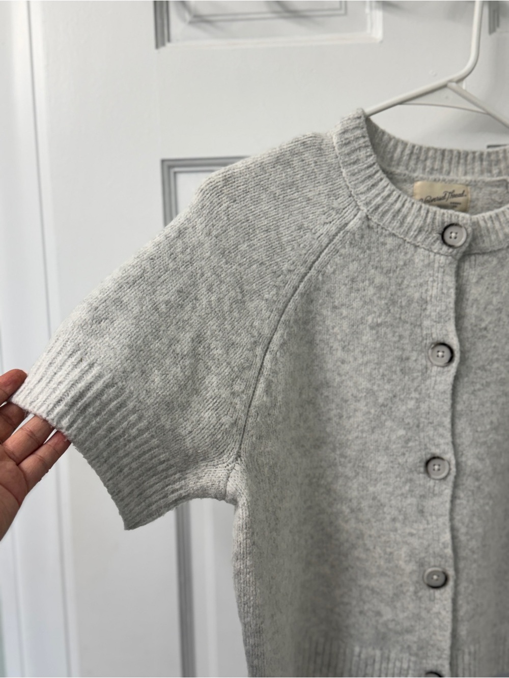 Universal Thread Heather Gray Short-Sleeve Button Cardigan - Picture 3 of 9